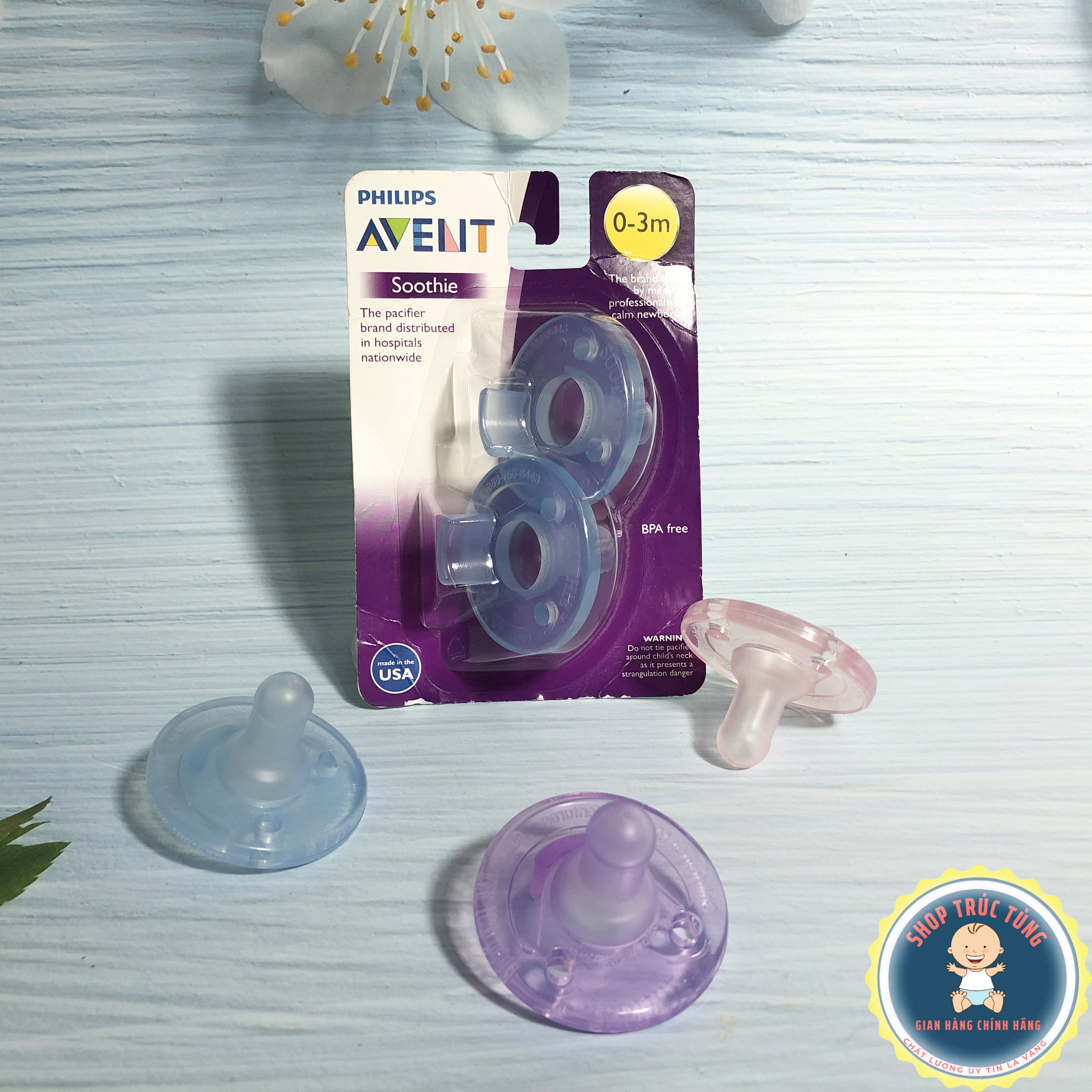 Ti giả avent sz 0-3m, 3+ chống vẩu