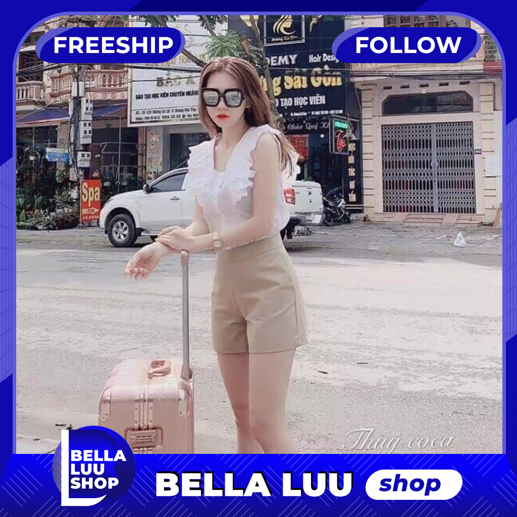 Sét Bộ Đùi Cao Cấp Áo Trắng Quần Nâu Thời Trang Bella Luu Shop