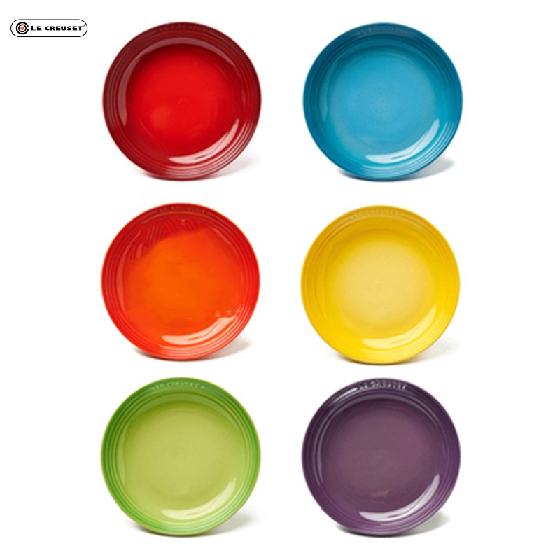 Le creuset đĩa ăn gốm 18/23cm, đĩa bít tết đĩa hoa quả, đĩa gạo ăn bằng gốm