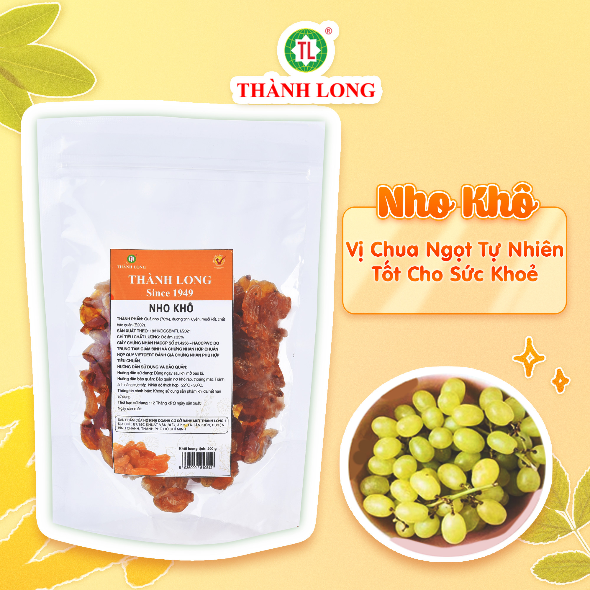 Nho khô thành long 500g - việt nam