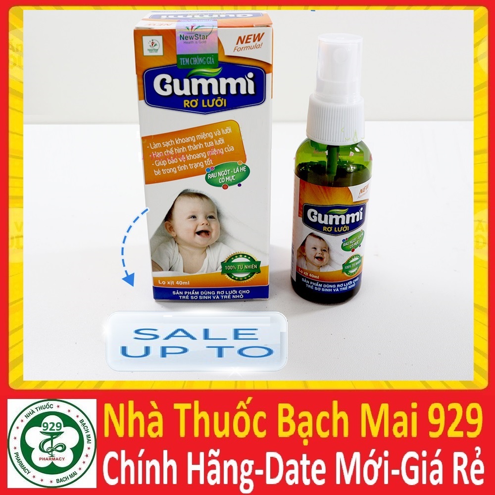 gummi dung dịch rơ lưỡi baby trẻ sơ sinh và trẻ nhỏ (LỌ 40ML) và gạc rơ lưỡi y tế tanaphar