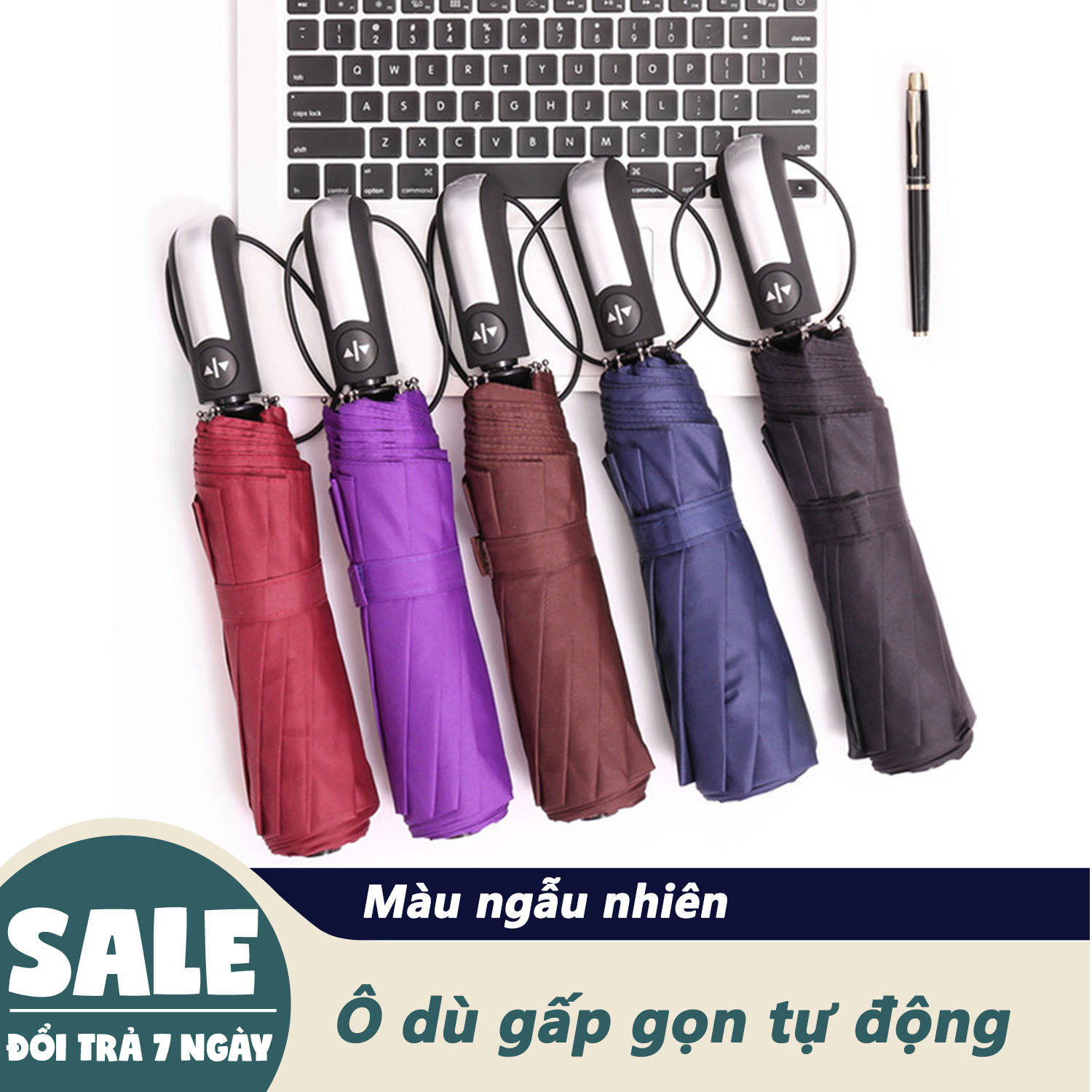 Ô dù gấp gọn, ô gấp gọn tự động, ô tự động, ô dù mini, ô che mưa, che nắng chống tia UV, ô dù cao cấp, dù che mưa, dù gấp gọn, dù gấp gọn mini (giao màu ngẫu nhiên) - Hỗ trợ đổi trả 7 ngày