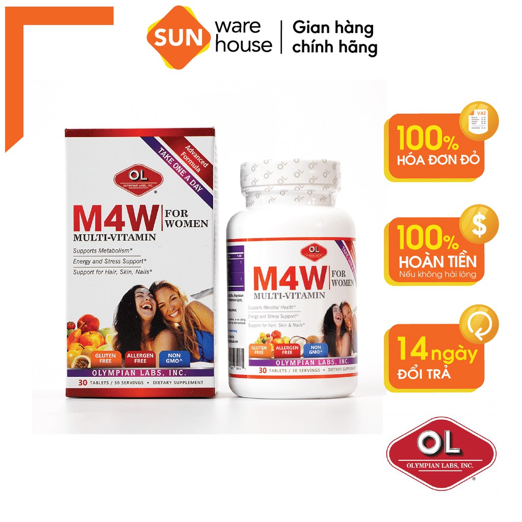 Viên Uống Bổ Sung Vitamin Cho Nữ Giới Olympian Labs M4W Multi - Vitamin For Women 30 Viên Sunware House