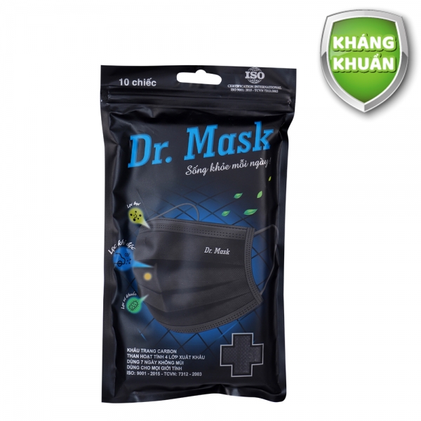 Túi khẩu trang y tế DR MASK than hoạt tính 10 cái/ 10pcs face masks activated carbon