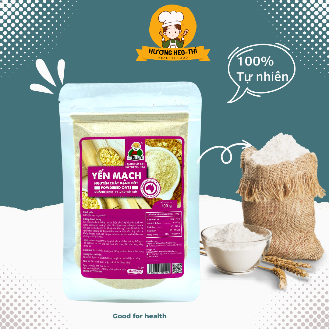[HCM]Bột Yến Mạch nhập khẩu Úc chính hãng Mr Johnny Túi 100g - Dùng để đắp mặt nạ tẩy tế bào chết ngăn ngừa mụn sạch da mặt