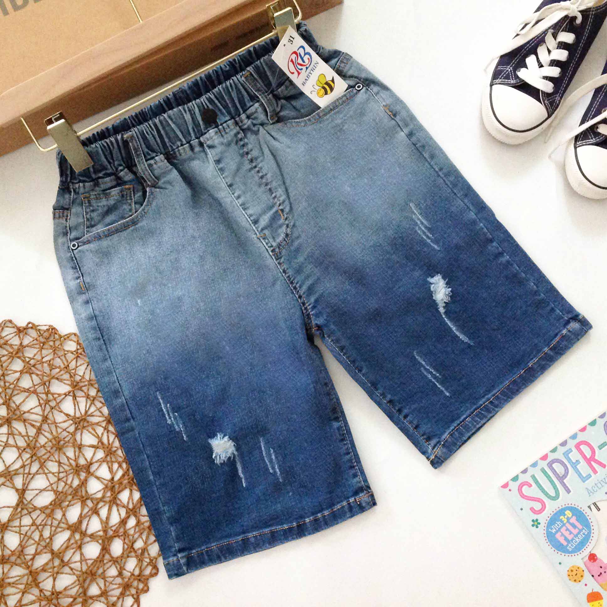 Quần sọt jean bé trai size cồ