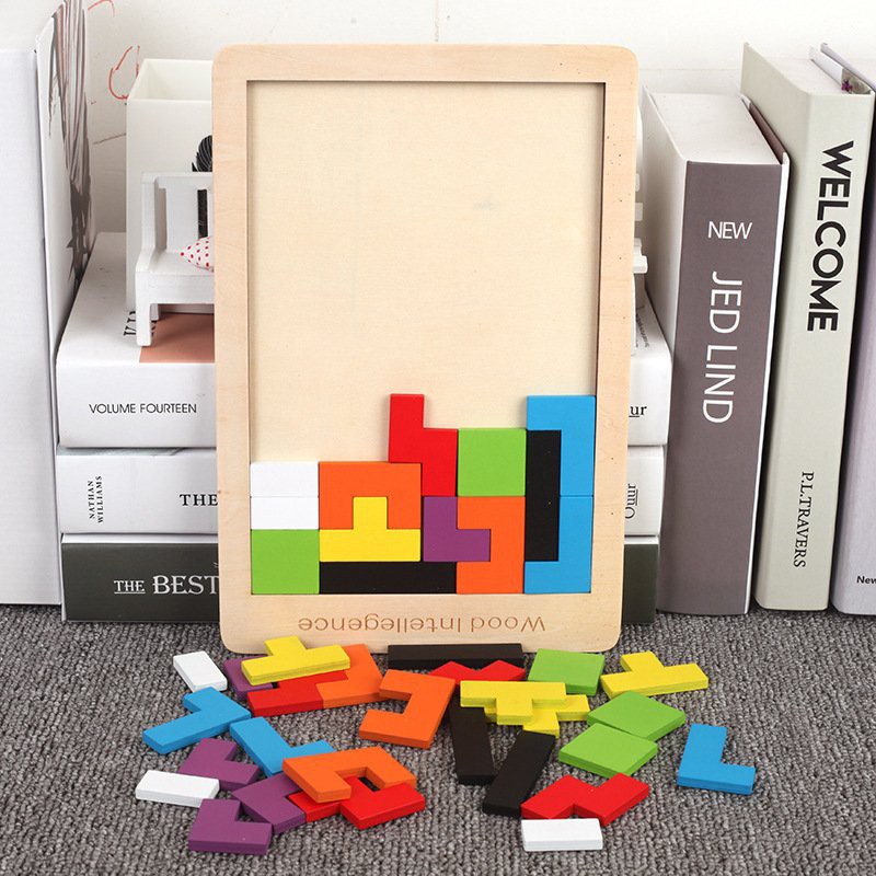 Đồ chơi xếp gạch - đồ chơi gỗ xếp gạch montessori