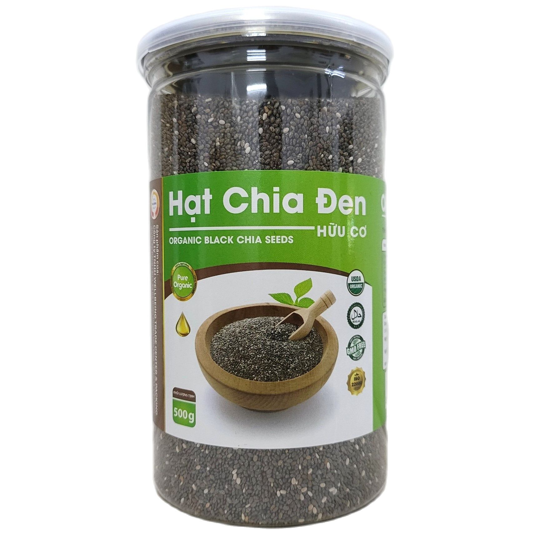 WELLBEING (Hộp 500g) HẠT CHIA ĐEN HỮU CƠ Organic Black Chia Seeds (HALAL)