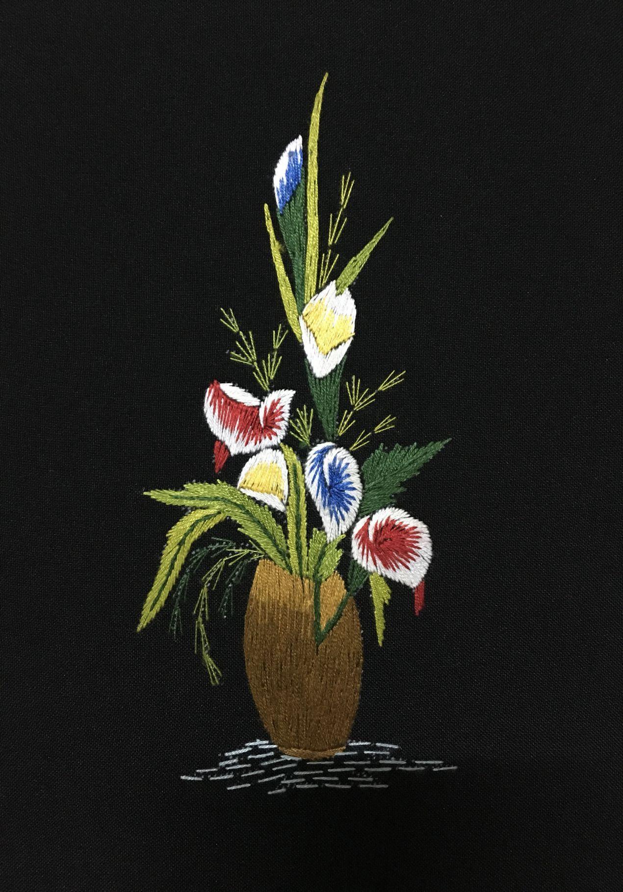 Tranh thêu tay lãng hoa giá rẻ 20x25cm- HOA009