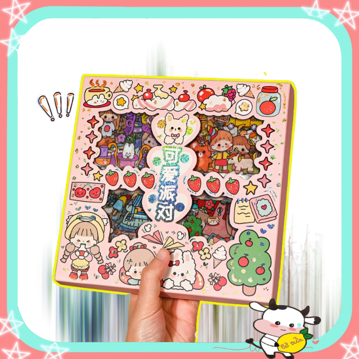 100 Sticker Cute Trang Trí Sổ Tay Đồ Dùng Cá Nhân Có Cả Hộp 1000 miếng sticker  ST2HOPCOBEDAU