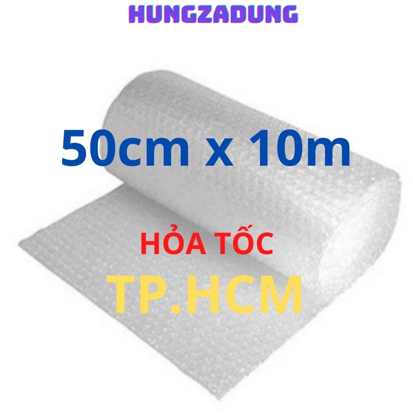 50cm x 10m Xốp Hơi Chống Sốc, Bọc Hàng Chống Sốc, Xốp, Xốp Chống Sốc, Màng Xốp Khí, Xốp Nổ Gói Hàng Loại Dày Bóng 10mm HUNGZADUNG