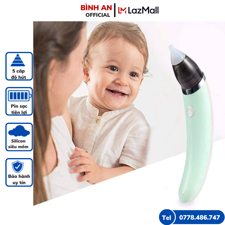 Hút Mũi Cho Bé Sơ Sinh, Hút Mũi Cho Bé - Máy Hút Mũi Cho Bé, Hút Sạch, Dễ Vệ Sinh, An Toàn Cho Bé - Bảo Hành Chính Hãng KAW