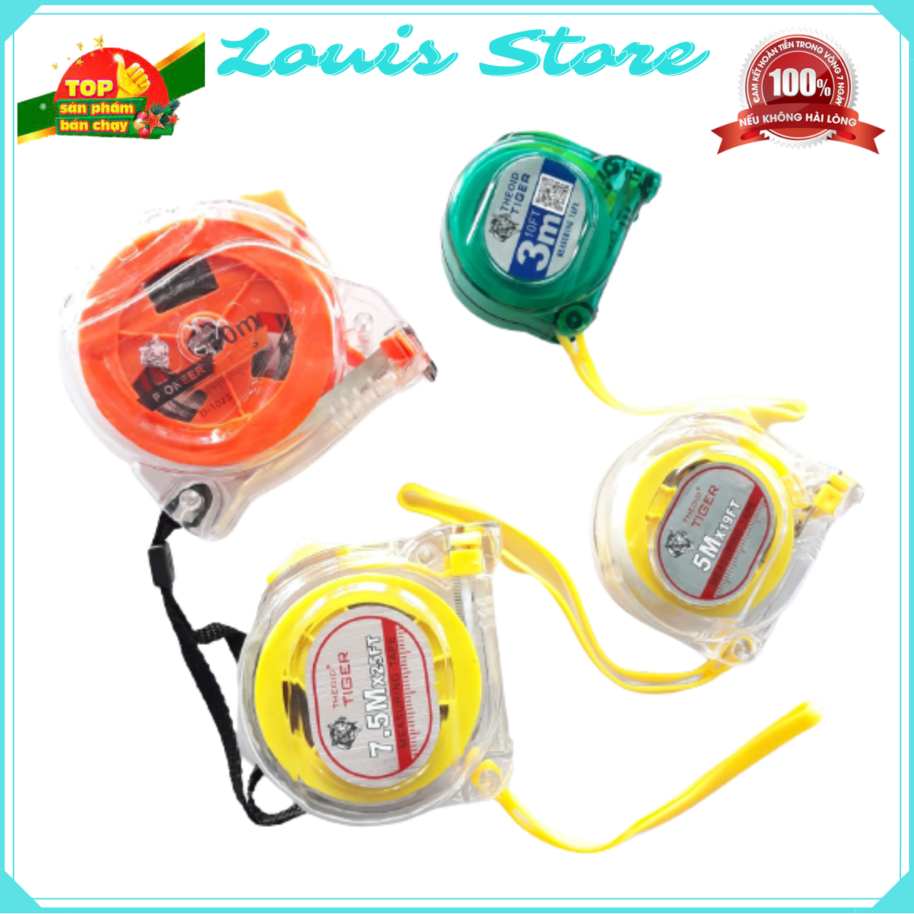 [Hàng Chuẩn] Thước Cuộn, Thước Dây Lỗ Ban Tiếng Việt - Nhiều Kích Cỡ 3m, 5m, 7m5, 10m - Thước 1 Mặt, 2 Mặt Hiệu Theoid Tiger