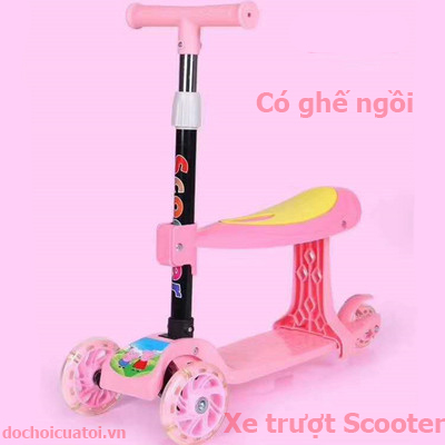 Xe Trượt Scooter có ghế ngồi 3 bánh xe 3in1 cho bé trai, bé gái - Dochoicuatoi.vn 🛴🛴