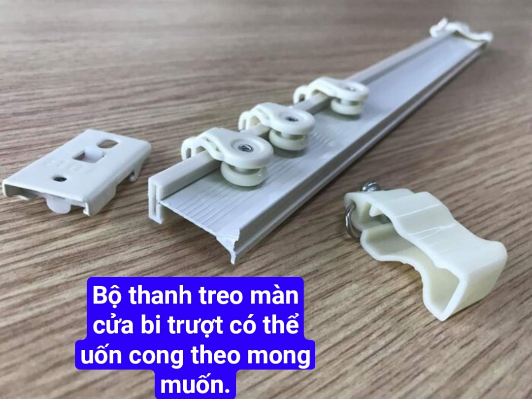 Thanh treo rèm cửa có thể uốn cong theo mong muốn đủ phụ kiện đi kèm