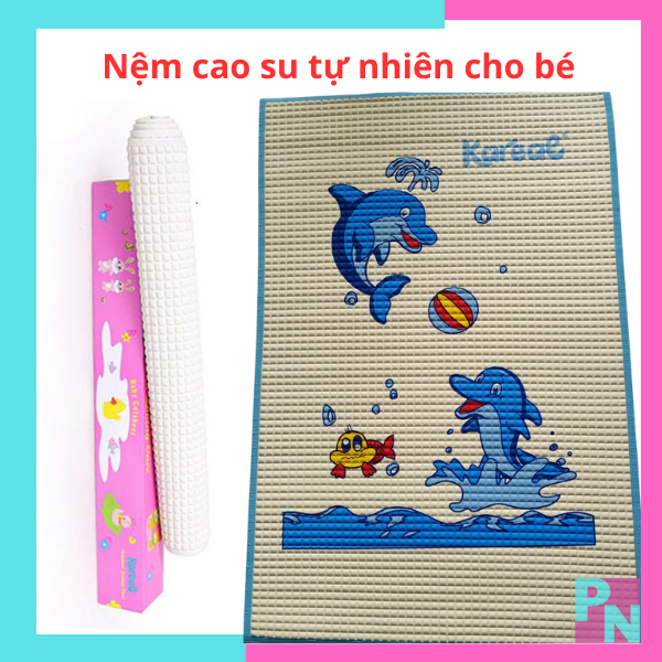 Nệm cao su cho bé nệm cao su Kareal nệm cao su chống thấm thoáng khí thoáng mát cho bé, kích thước 60x90 cm