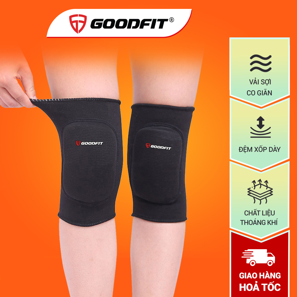 Bó gối thể thao, băng đầu gối GoodFit đệm xốp dày dặn, co giãn 4 chiều GF517K