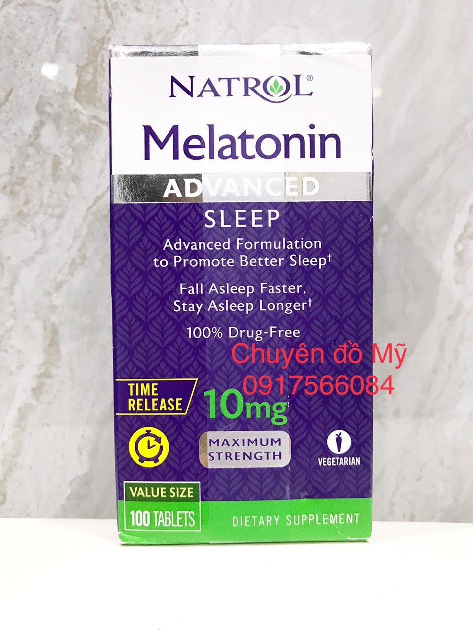 Date t6/2025_ viên uống giúp ngủ ngon natrol melatonin 10mg 100 viên của mỹ