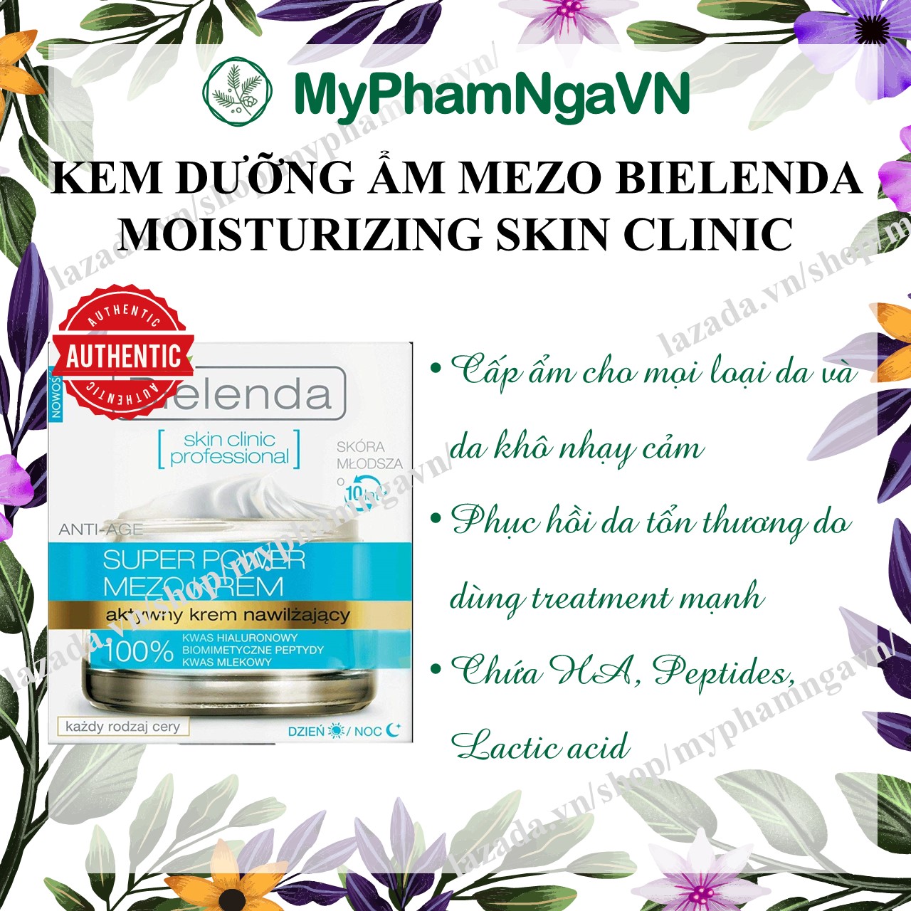 Kem Dưỡng Ẩm Chống Lão Hóa Bielenda Xanh Dương
