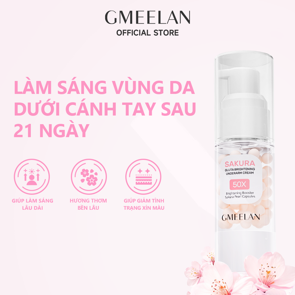 GMEELAN KEM DƯỠNG DA SAKURA GLUTA BRIGHTENING CREAM 30g