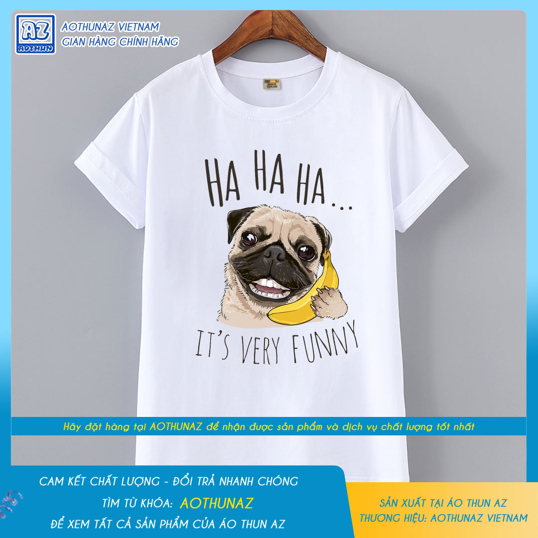 AOTHUNAZ - Áo thun nam nữ in hình chó Pug Funny độc đáo M1688