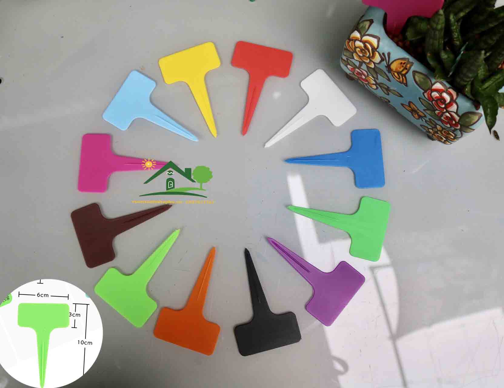 Set 100 Thẻ cắm name tag nhựa dầy có 12 màu lựa chọn size 6x10cm