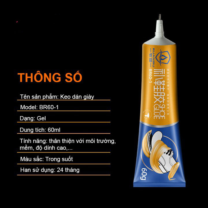 Keo Dán Dạng Trong Shoe Glue 60ml Dán Giày, Đồ Da Chuyên Dụng, Keo Dán Công Nghiệp siêu dính