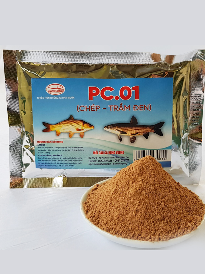 Bộ 4 gói mồi câu chuyên câu cá Trắm đen, Chép, Trắm cỏ... dùng cho câu Lục, câu đơn, câu đài nhạy
