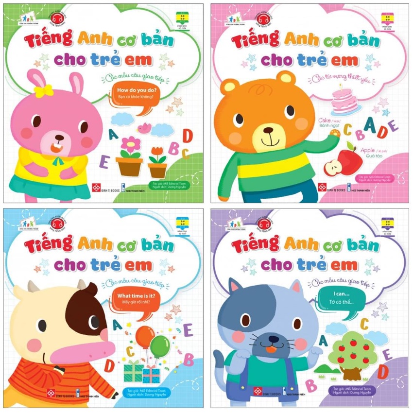 Sách - Combo 4 quyển Tiếng Anh cơ bản cho trẻ em