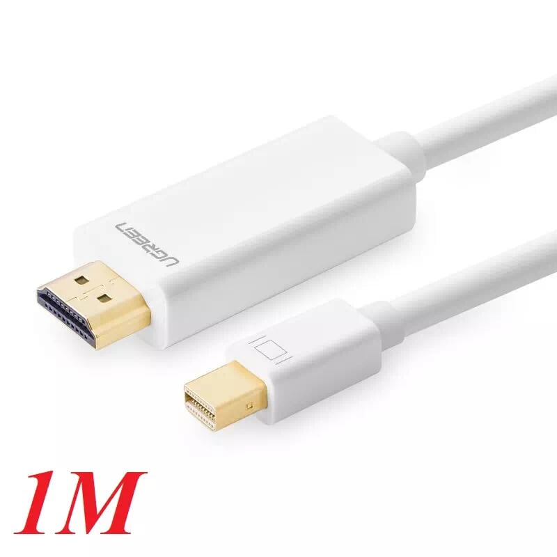 Ugreen 10449 1m màu trắng cáp chuyển đổi mini dp sang hdmi hỗ trợ phân phải 1080p md101