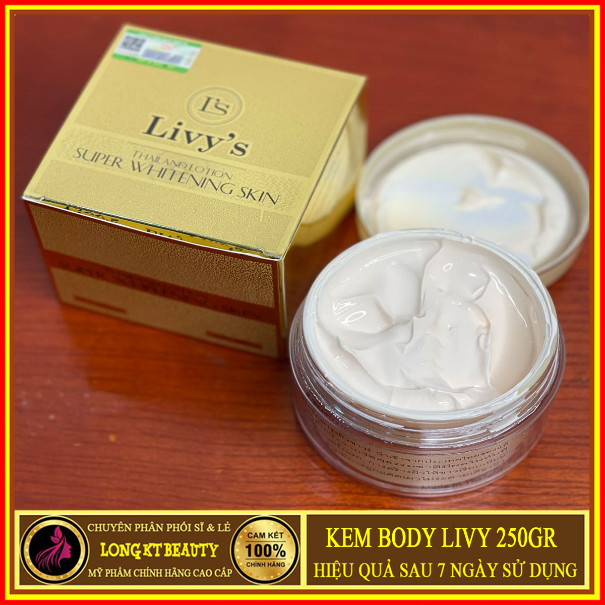 Kem LIVY Dưỡng Trắng Body Cao Cấp Livy’s vàng Thái Lan 250gr - Kem Body Livy's Vàng Mẫu Mới