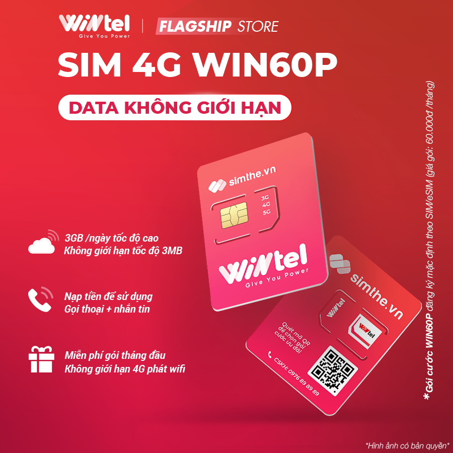 Sim wintel win60p - data 4g không giới hạn. dùng sóng của vinaphone trên toàn quốc - giá cước siêu rẻ chỉ 60k/tháng. sim chưa kích hoạt, được bán tại simthe.vn