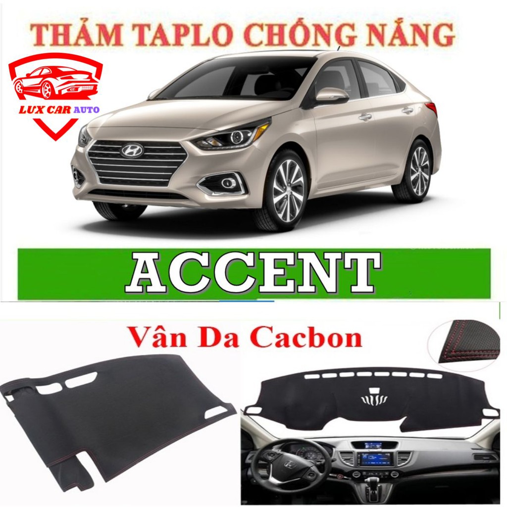 Thảm taplo hyundai accent 2018-2020 da vân cacbon, thảm phủ taplo, taplo cacbon, taplo da