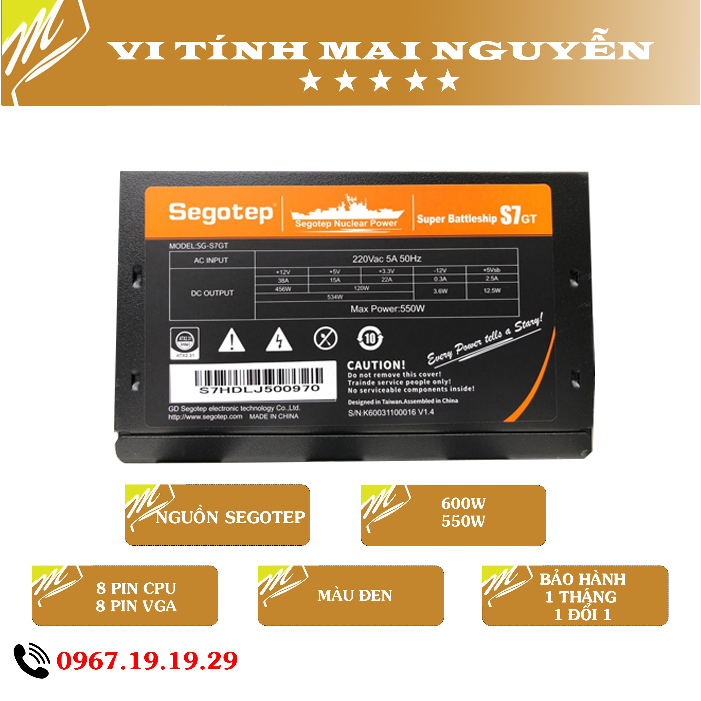 Nguồn máy tính 600w, 550w, 500w segotep . hàng đã qua sử dụng.