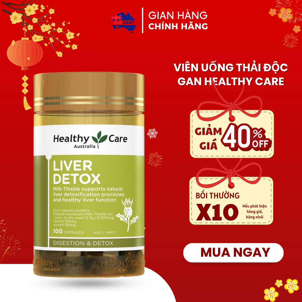 Viên mầm đậu nành Healthy Care Super Lecithin 1200mg Úc tăng kích thước vòng 1 cân bằng vóc dáng