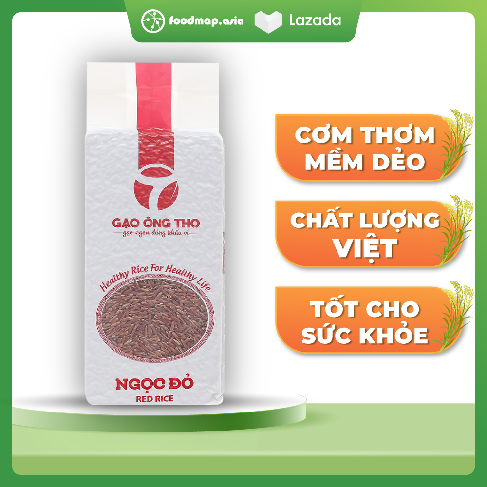 Gạo lứt đỏ - túi 1kg - gạo ông thọ