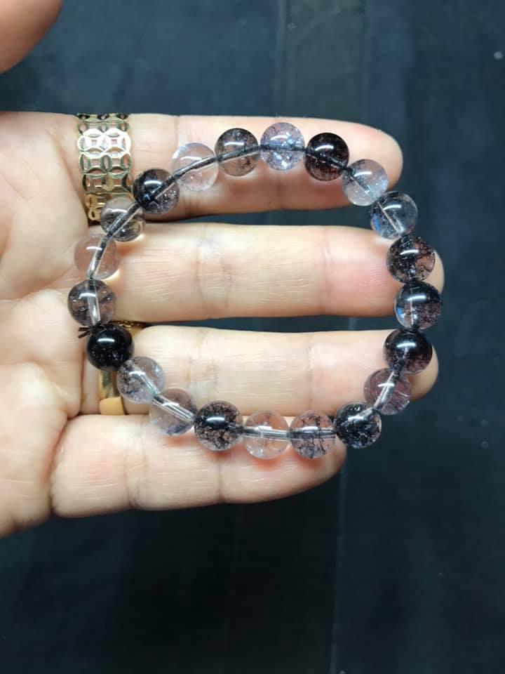[HCM]VÒNG TAY THẠCH ANH ƯU LINH ĐEN 8LY