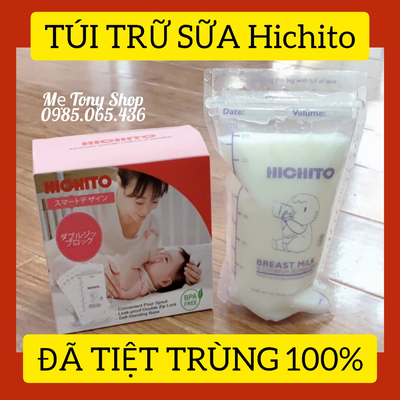 [Đã Tiệt Trùng 100%] Set 30 Túi Trữ Sữa Mẹ ICHIKO-HICHITO Nhật Bản 250ml (Cam Kết Chính Hãng)