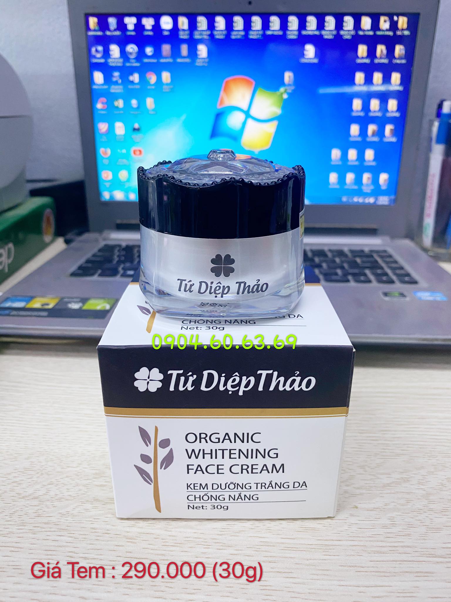 Kem tứ diệp thảo dưỡng trắng da chống nắng 30g