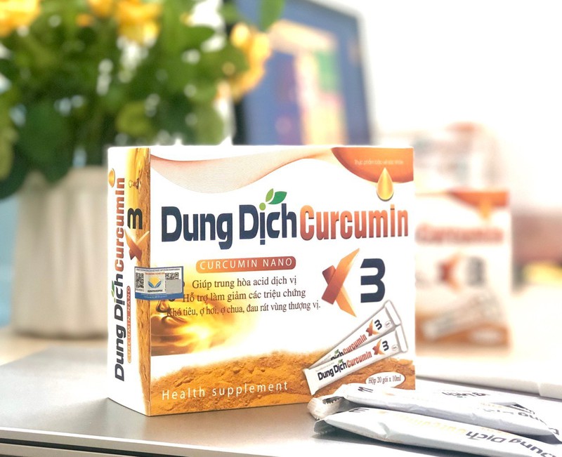 Dung Dịch Curcumin Nano X3 -hỗ trợ giảm viêm loét dạ dày, khối u do các gốc oxy hóa - Dung Dịch Curcumin Nano