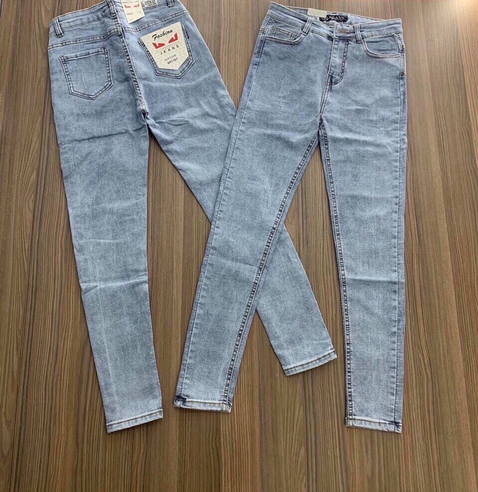 Quần jean nữ xanh nhạt lưng cao 1045Y10