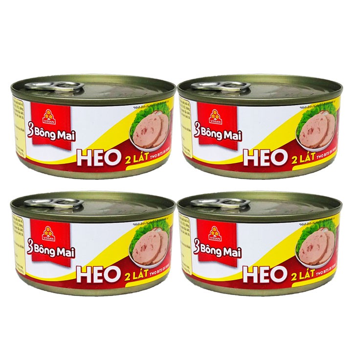 Combo 4 heo 2 lát 3 bông mai vissan hộp 150g
