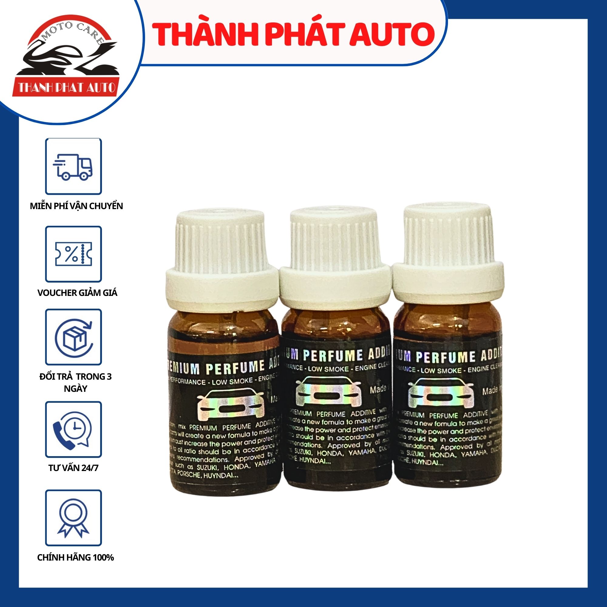Bộ 3 chai Tinh dầu thơm pha xăng xe 2 thì 4 thì mùi Redbul 10ml ( nắp trắng)