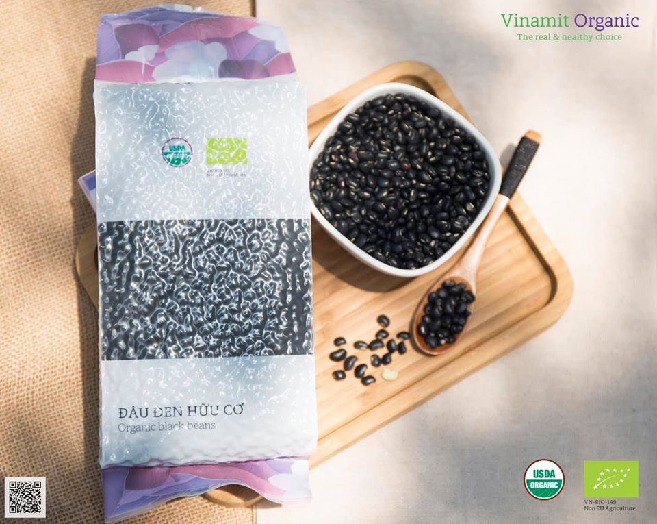 Đậu đen xanh lòng hữu cơ vinamit 1kg