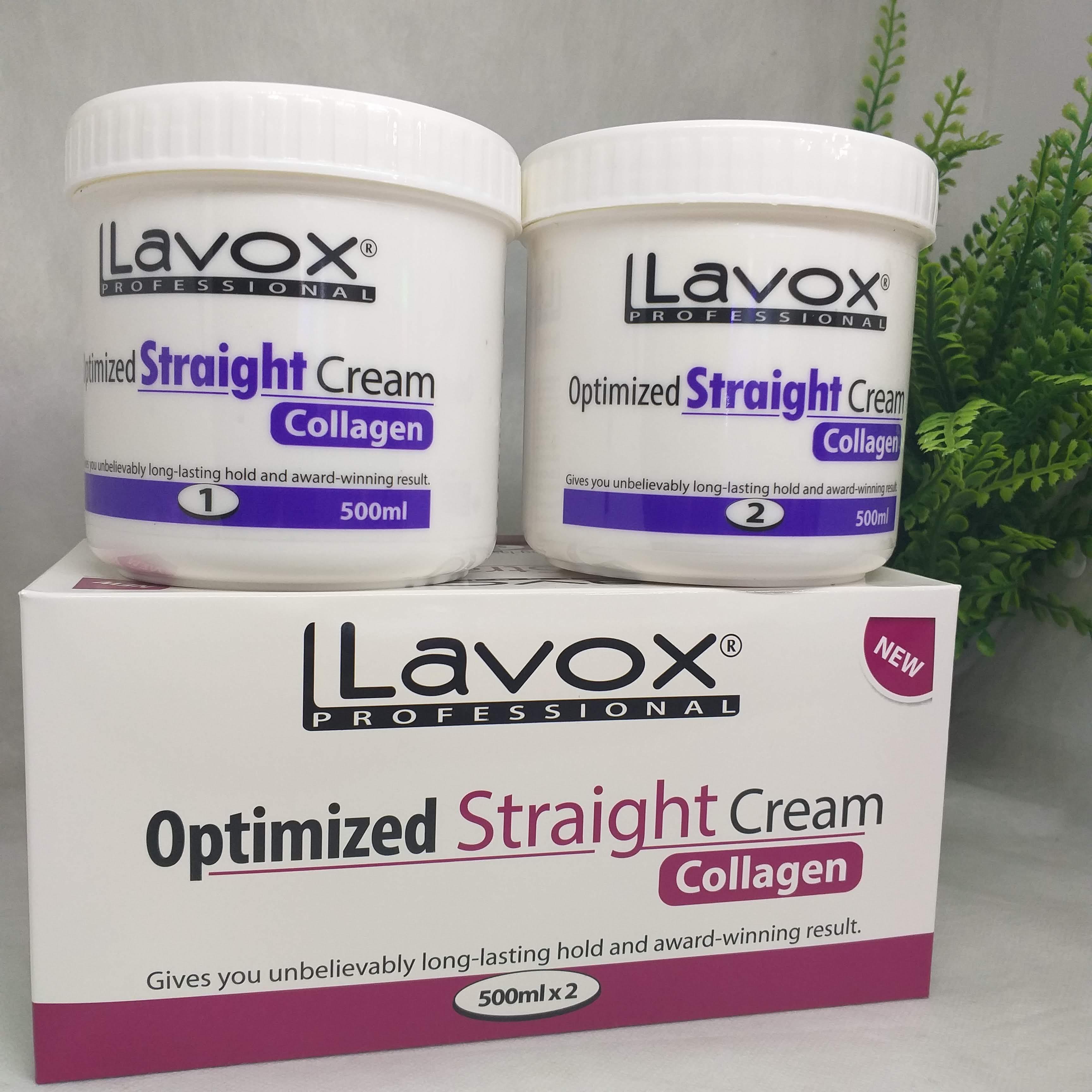 Kem duỗi tóc Lavox tím Collagen 500ml x2