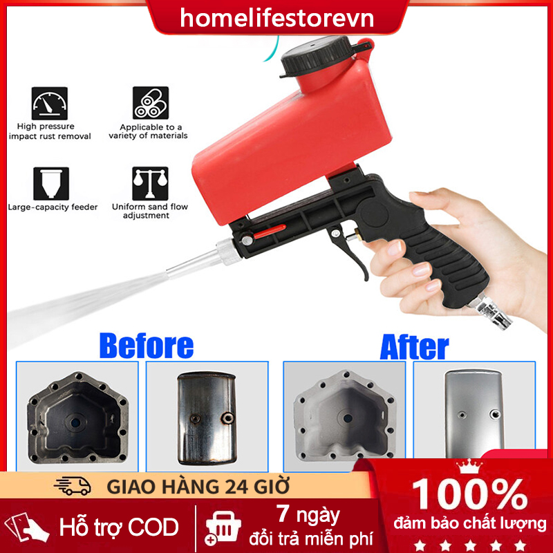 Máy phun cát trọng lực cầm tay dụng cụ khí nén 90psi máy phun cát khí nén cầm tay nhỏ