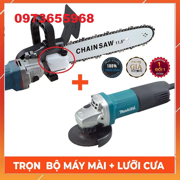 Máy mài makita kèmlưỡi cưa xích 💪 siêu khỏe 💪 loại 1 - combo máy mài góc kèm bộ lam xích