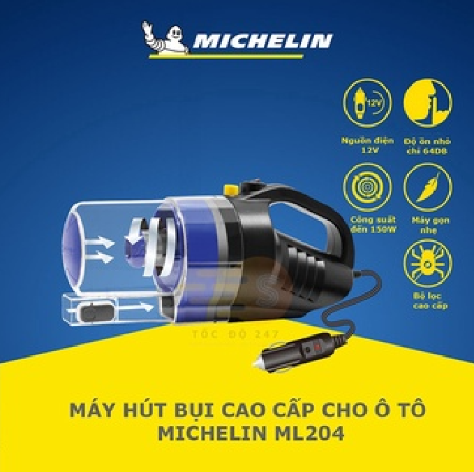 Máy hút bụi ô tô michelin ml204 cao cấp