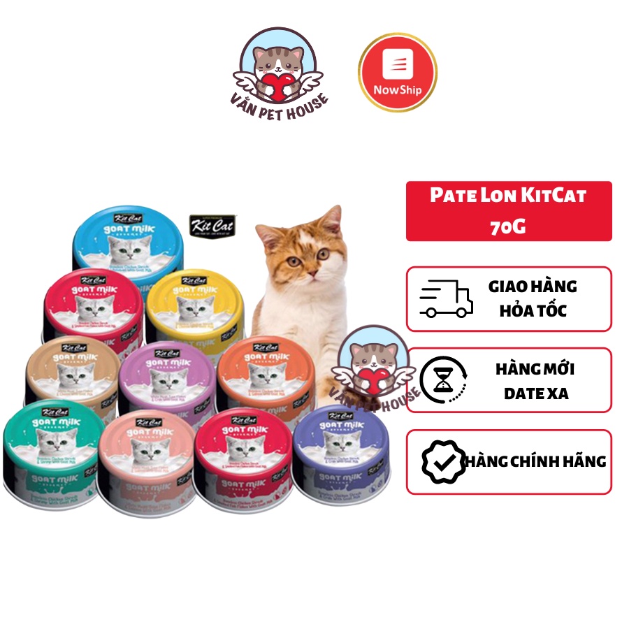 Thức Ăn Pate Lon Kitcat 70g Sữa Dê Cho Mèo - Thơm Ngon Phù Hơp Mèo Biếng Ăn