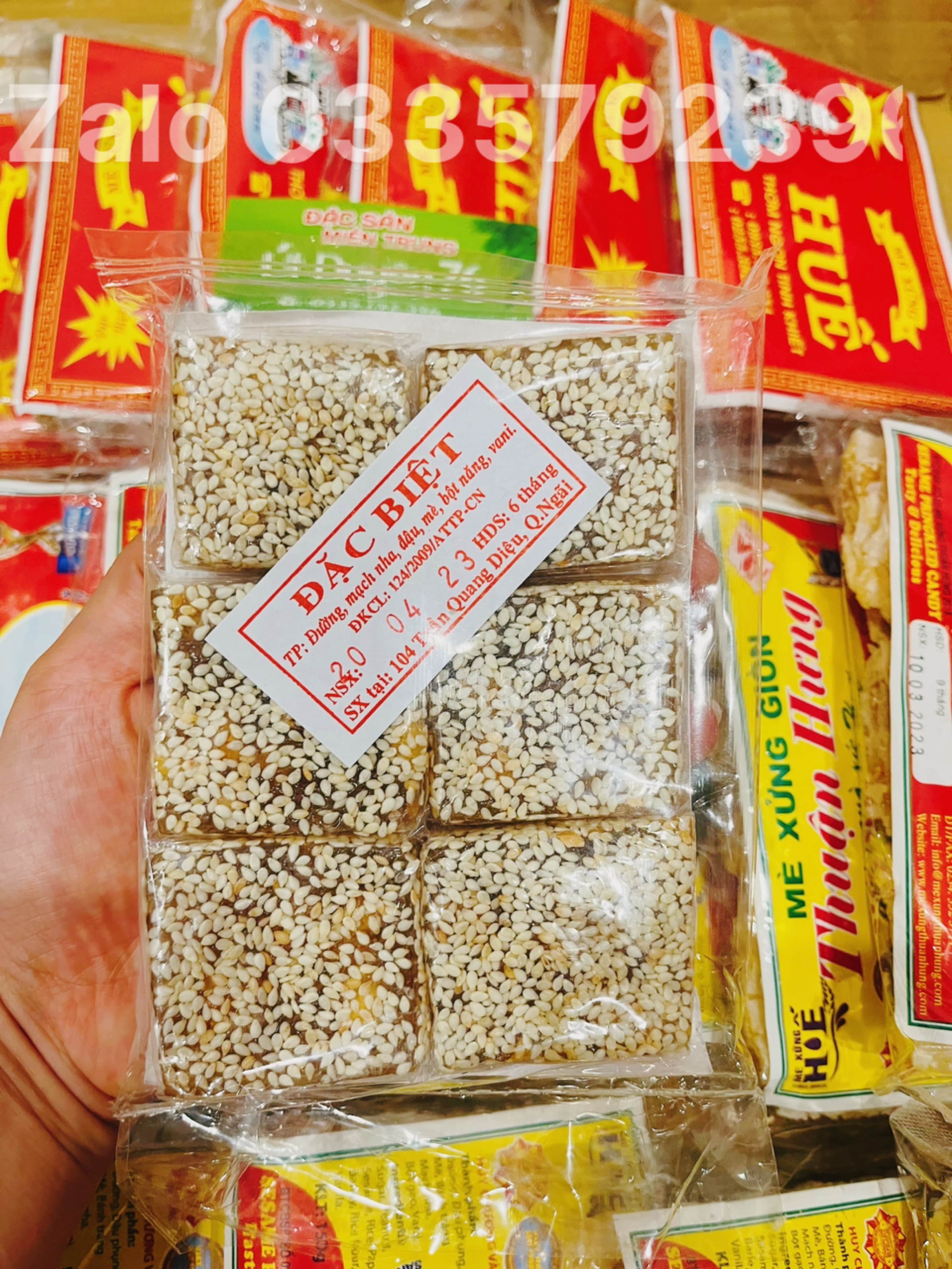 Kẹo Mè Xững dẻo Huế Bịch 300gr - Mè xững dẻo huế Thơm béo hương vị mè đậu phụng - Út Duyên 76 đặc sản